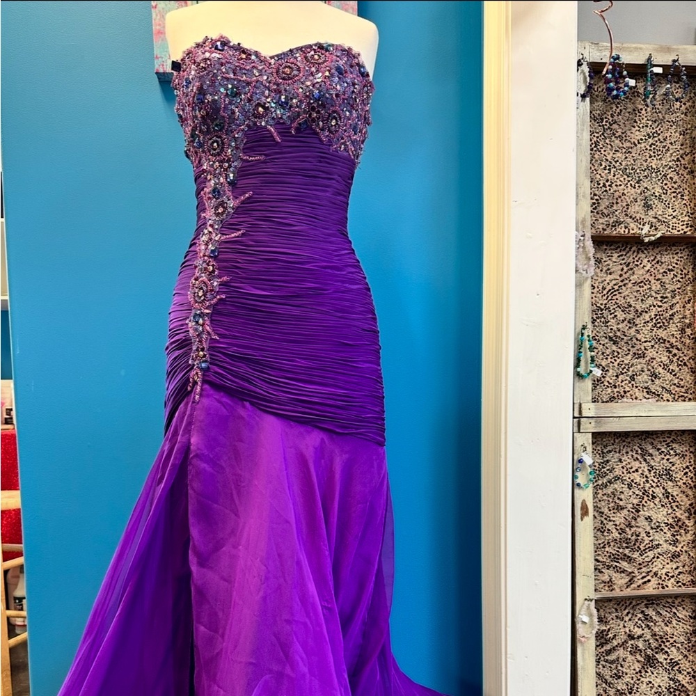 Jovani Strapless Purple Gown